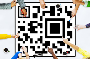 Bar Code Identity Marketing Data Encryption Concept