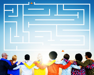 Maze Puzzle Strategy Direction Strategy Challenge Concept