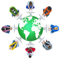 Fototapeta premium Globalna koncepcja ochrony środowiska biznesowego