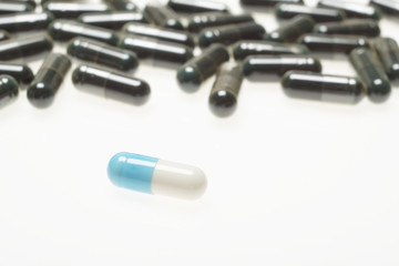 pills on white background