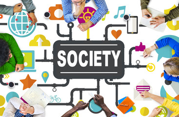 Society Social Media Social Networking Connection Concept