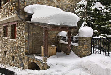 Fountain in Sornas. Principality of Andorra
