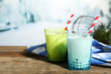 Fresh milk with natural decor,