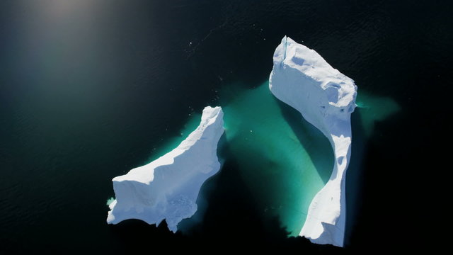Aerial Disko Bay Greenland Floating Glacial Ice Mass Frozen Travel Destination