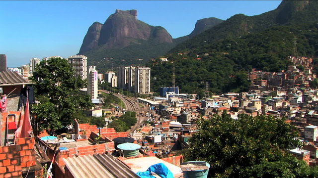 Hillside favela Urban residential housing poverty Rio de Janeiro Brazil 