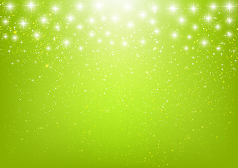 Shiny stars on green background