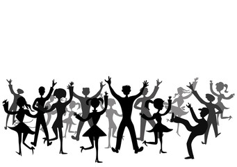 Disco audience, place for text, eps