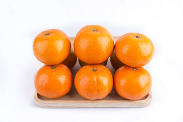 Group of mandarin oranges, tangerines fruit isolated on white ba