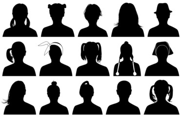 Illustration of women portraits isolated on white