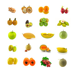 Mixed Fruit with white background