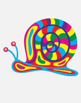 Snail abstract colorfully, art vector illustration