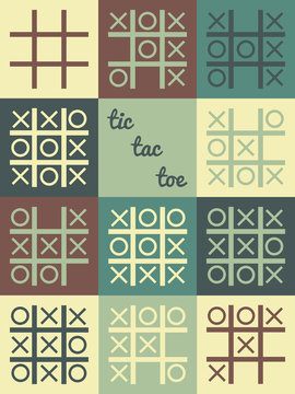 Vector tic tac toe game with all combinations and variants