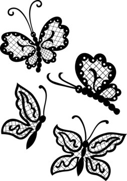 Silhouettes of butterflies. Vector illustration