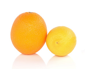 Orange Lemon with white backgroun