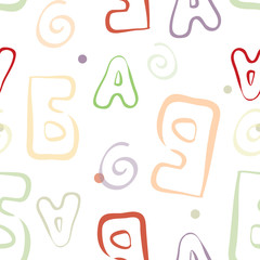 Abstract color letters seamless pattern.
