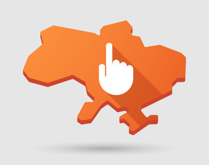 Ukraine green map icon with a hand