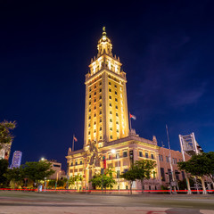 Freedom Tower at twilight in Miami