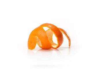 orange peel on white background