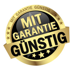 Button with banner mit Garantie Günstig