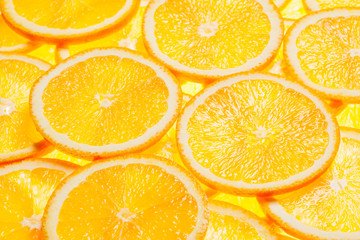 Colorful orange fruit slices