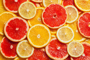 Naklejka na ściany i meble Colorful citrus fruit slices