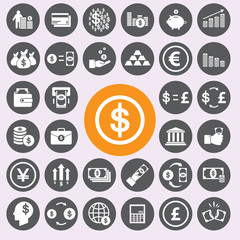 Money icons set.vector/eps10.