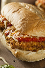 Hearty Homemade Chicken Parmesan Sandwich