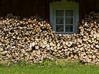 firewood at a farm