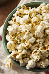 Homemade Rosemary Herb and Cheese Popcorn