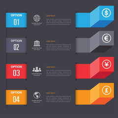 Vector flat lines and numbers design template for web site. Vect
