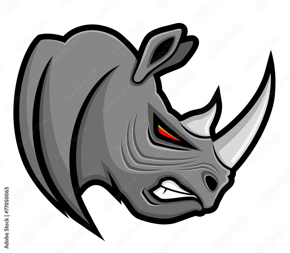 Poster vector sign. rhinoceros.