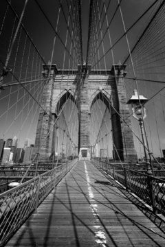 Fototapeta Brooklyn Bridge and Manhattan New York City US