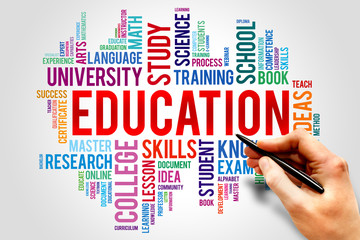 Education and learning word business collage concept