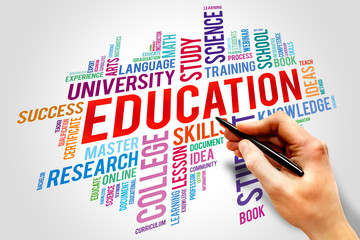 Education and learning word business collage concept