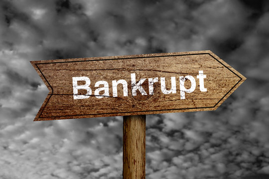 Bankrupt Road Sign
