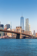Obraz premium Brooklyn Bridge and Manhattan skyline New York
