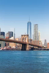 Fotobehang New York Brooklyn Bridge en Manhattan skyline New York