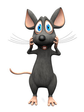 Cartoon mouse looking very shocked.