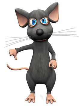 Cartoon mouse doing a thumbs down.