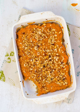 Parmentier with pumpkin and forcemeat
