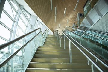 Obraz premium Long Stairs and Elevators