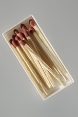 Matches on a gray background