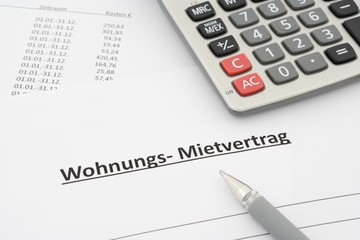 german rental agreement - Mietvertrag -  in german