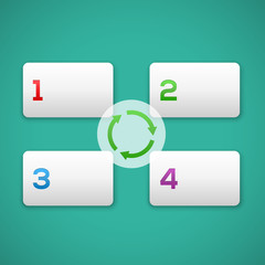 Infographics process template with set of numbers. With arrows