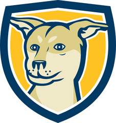 Husky Shar Pei Cross Dog Head Shield Cartoon