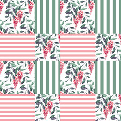 Obraz premium Abstract elegance seamless pattern glicinia flowers background
