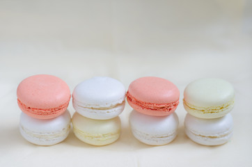 Macarons colored in pastel colors