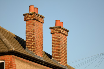 Victorian house chimney stacks
