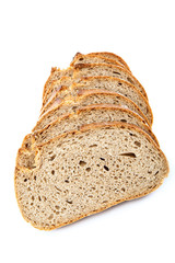 Bread rye sliced isolated on a white background.