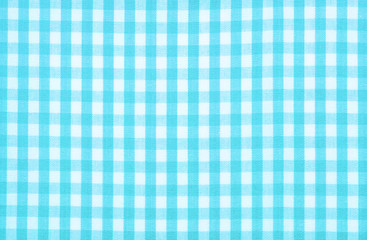 Background blue checkered tablecloth pattern abstract